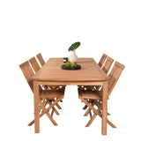 Jídelní stůl Kenya 220*100*H76 - Teak+Keňa skládací židle s područkou - Teak_6