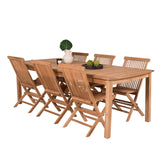 Jídelní stůl Kenya 220*100*H76 - Teak+Keňa skládací židle s područkou - Teak_6