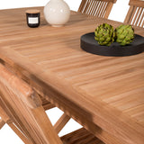 Jídelní stůl Kenya 220*100*H76 - Teak+Keňa skládací židle s područkou - Teak_6