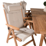 Jídelní stůl Kenya 195/295*110*H75 - Teak+Keňa 5-polohová skládací židle - Teak_