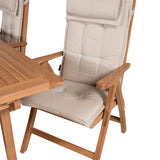 Jídelní stůl Kenya 195/295*110*H75 - Teak+Keňa 5-polohová skládací židle - Teak_