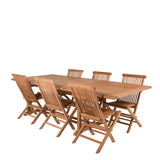 Jídelní stůl Kenya 195/295*110*H75 - Teak+Keňa skládací židle s područkou - Teak