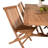 Jídelní stůl Kenya 195/295*110*H75 - Teak+Keňa skládací židle s područkou - Teak
