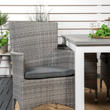 Jídelní stůl Albany 160/240*100 - Bílá Alu / Šedá Aintwood+Malin Područková židle s polštářem - Šedá / Šedá cushion_4