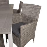 Jídelní stůl Albany 160/240*100 - Bílá Alu / Šedá Aintwood+Malin Područková židle s polštářem - Šedá / Šedá cushion_6