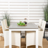 Albany Table - 160/240 - White/Grey - Malin Karmstol med dyna - Vit / grå dyna 4