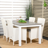 Albany Table - 160/240 - White/Grey - Malin Karmstol med dyna - Vit / grå dyna 4