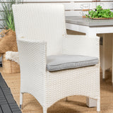 Albany Table - 160/240 - White/Grey - Malin Karmstol med dyna - Vit / grå dyna 4