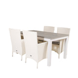 Albany Table - 160/240 - White/Grey - Malin Karmstol med dyna - Vit / grå dyna 4