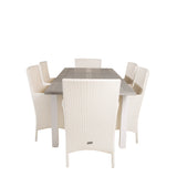 Albany Table - 160/240 - White/Grey - Malin Karmstol med dyna - Vit / grå dyna 6