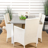 Albany Table - 160/240 - White/Grey - Malin Karmstol med dyna - Vit / grå dyna 6
