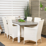 Albany Table - 160/240 - White/Grey - Malin Karmstol med dyna - Vit / grå dyna 6