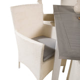 Albany Table - 160/240 - White/Grey - Malin Karmstol med dyna - Vit / grå dyna 6