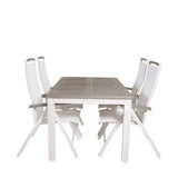 Albany Table - 160/240 - White/Grey - Albany 5:pos Stol - Vit Aluminium/vit textilene/aintwood 4