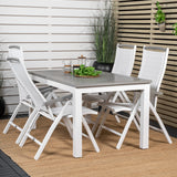 Albany Table - 160/240 - White/Grey - Albany 5:pos Stol - Vit Aluminium/vit textilene/aintwood 4