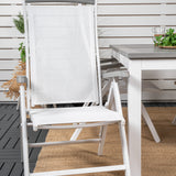 Albany Table - 160/240 - White/Grey - Albany 5:pos Stol - Vit Aluminium/vit textilene/aintwood 4