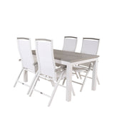 Albany Table - 160/240 - White/Grey - Albany 5:pos Stol - Vit Aluminium/vit textilene/aintwood 4