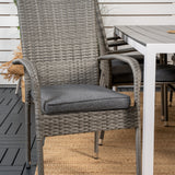 Jídelní stůl Break - 205*90 - Bílá Alu / šedá Aintwood+Anna Arm Chair (stackabl