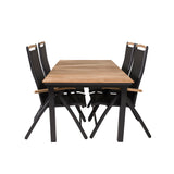 Stůl Mexiko 180/240 – Černá/Teak – Panama 5:pos židle – Černá/Černá 4