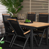 Stůl Mexiko 180/240 – Černá/Teak – Panama 5:pos židle – Černá/Černá 4