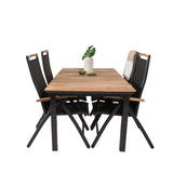 Stůl Mexiko 180/240 – Černá/Teak – Panama 5:pos židle – Černá/Černá 4