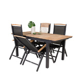 Stůl Mexiko 180/240 – Černá/Teak – Panama 5:pos židle – Černá/Černá 4