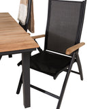 Stůl Mexiko 180/240 – Černá/Teak – Panama 5:pos židle – Černá/Černá 4