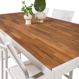 Bois Jídelní stůl 200*100cm - Bílá Alu / Akácie + křeslo Santorini (stohovatelné) - Bílá Alu / Bílá Textilene_6