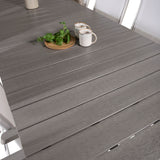 Úrovně Jídelní stůl 224/324*100 - Bílá Alu / Šedá Aintwood + Židle Albany 5:pos - Bílá Alu / Bílá textilie / Aintwood_10