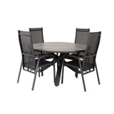 Parma - Stůl ø 140 - Black Alu / Grey Aintwood - Copacabana Recliner Chair - Black/Black 4