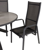 Parma - Stůl ø 140 - Black Alu / Grey Aintwood - Copacabana Recliner Chair - Black/Black 4