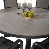 Parma - Stůl ø 140 - Black Alu / Grey Aintwood - Copacabana Recliner Chair - Black/Black 6