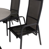 Parma - Stůl ø 140 - Black Alu / Grey Aintwood - Copacabana Recliner Chair - Black/Black 6