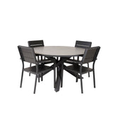 Parma - Stůl ø 140 - Black Alu / Grey Aintwood - Židle na patro (stohovatelné) - Black Alu / Black Aintwood 4