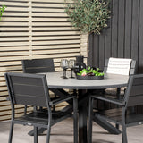 Parma - Stůl ø 140 - Black Alu / Grey Aintwood - Židle na patro (stohovatelné) - Black Alu / Black Aintwood 4