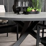 Parma - Stůl ø 140 - Black Alu / Grey Aintwood - Židle na patro (stohovatelné) - Black Alu / Black Aintwood 4
