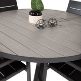 Parma - Stůl ø 140 - Black Alu / Grey Aintwood - Židle na patro (stohovatelné) - Black Alu / Black Aintwood 4