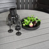 Parma - Stůl ø 140 - Black Alu / Grey Aintwood - Křeslo úrovně (stohovatelné) - Black Alu / Black Aintwood 6