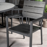 Parma - Stůl ø 140 - Black Alu / Grey Aintwood - Křeslo úrovně (stohovatelné) - Black Alu / Black Aintwood 6