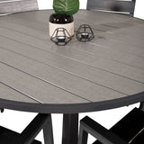 Parma - Stůl ø 140 - Black Alu / Grey Aintwood - Křeslo úrovně (stohovatelné) - Black Alu / Black Aintwood 6