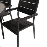 Parma - Stůl ø 140 - Black Alu / Grey Aintwood - Křeslo úrovně (stohovatelné) - Black Alu / Black Aintwood 6
