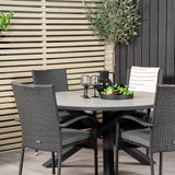 Parma - Stůl ø 140 - Black Alu / Grey Aintwood - Anna Chair - Black 4