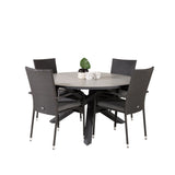 Parma - Stůl ø 140 - Black Alu / Grey Aintwood - Anna Chair - Black 4