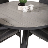 Parma - Stůl ø 140 - Black Alu / Grey Aintwood - Anna Chair - Black 4