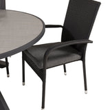 Parma - Stůl ø 140 - Black Alu / Grey Aintwood - Anna Chair - Black 4