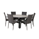 Parma - Stůl ø 140 - Black Alu / Grey Aintwood - Anna Chair - Black 6