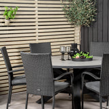 Parma - Stůl ø 140 - Black Alu / Grey Aintwood - Anna Chair - Black 6