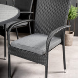 Parma - Stůl ø 140 - Black Alu / Grey Aintwood - Anna Chair - Black 6