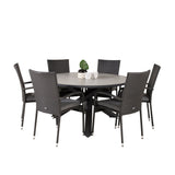 Parma - Stůl ø 140 - Black Alu / Grey Aintwood - Anna Chair - Black 6