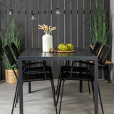 Jídelní stůl Break - 150*90 Black Alu / Black Aintwood +Křeslo Lindos - Black Alu / Black Rope_4